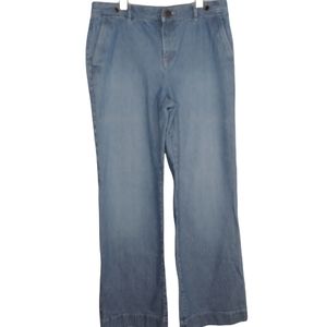 Lauren Jean Co. Vintage Wide Leg Railroad Stripe Women's Size 8 Denim Jeans